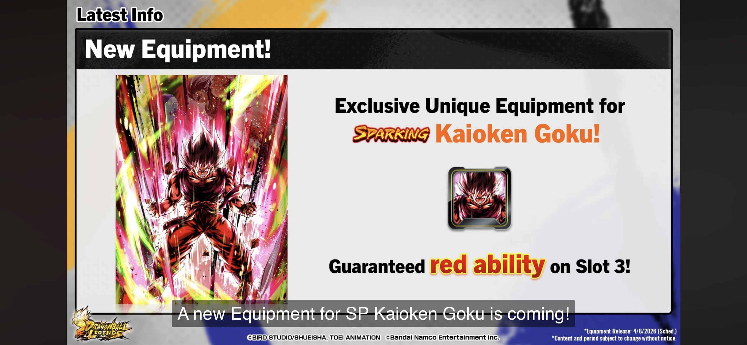 __ÉQUIPEMENT UNIQUE POUR KAIOKEN GOKU VERT__