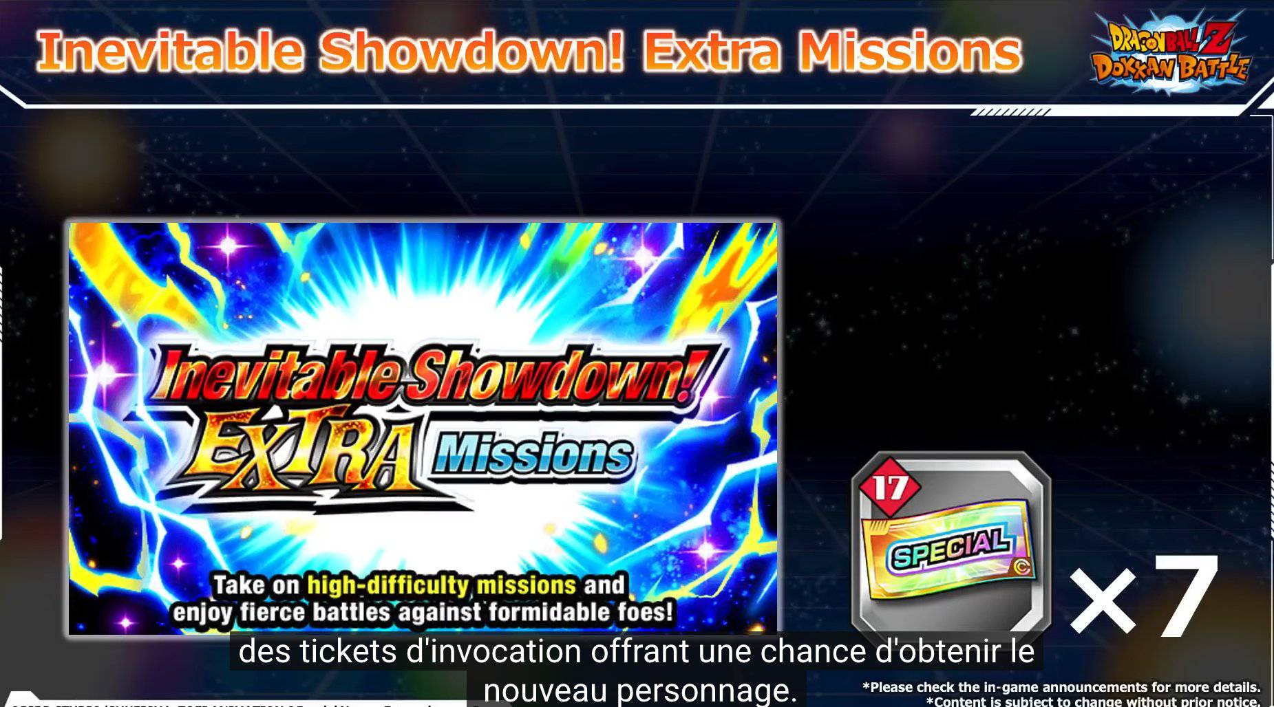 Mission ex avec les tickets pour invoque sur le vegeta