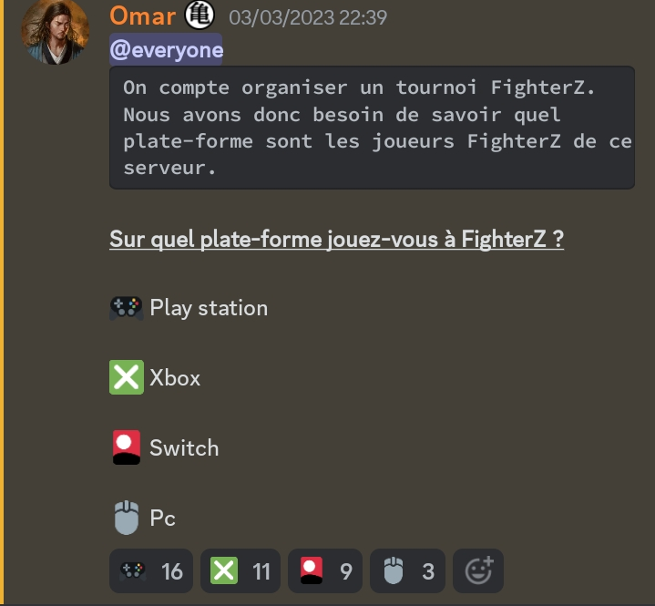 Qui est toujours partant pour faire le tournois qu'on a organisé il y a assez longtemps ??‽