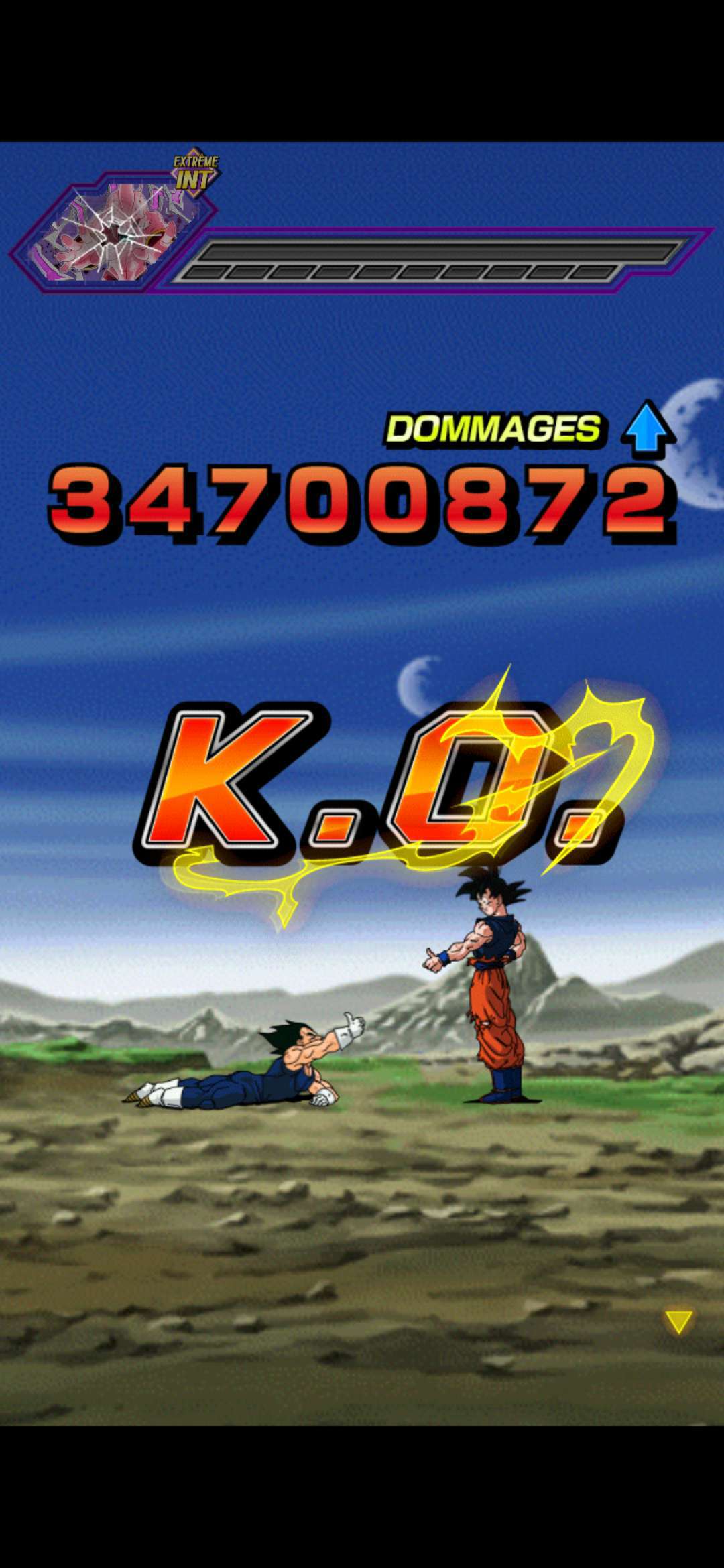 Pour vous annoncer que le gagnant du K.O screen est cette fois (As du goku ssj3/vegeta ss2 des 8 ans) avec un total de 19 votes !